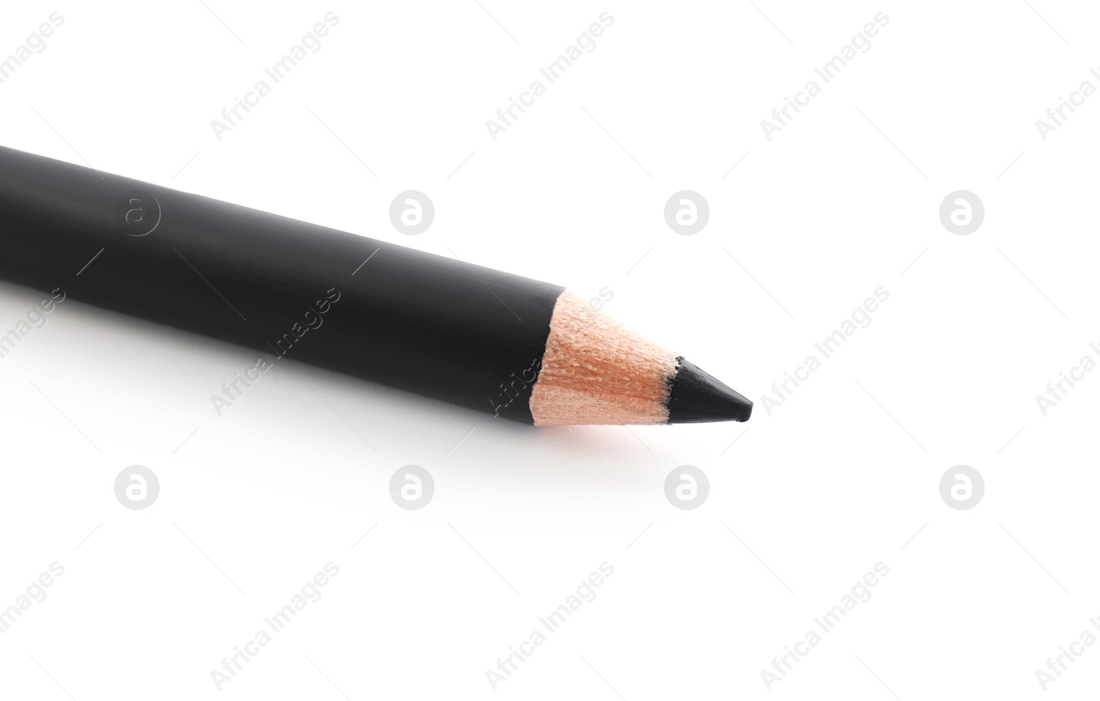 One black eyebrow pencil isolated on white Photo of One black eyebrow pencil isolated on white