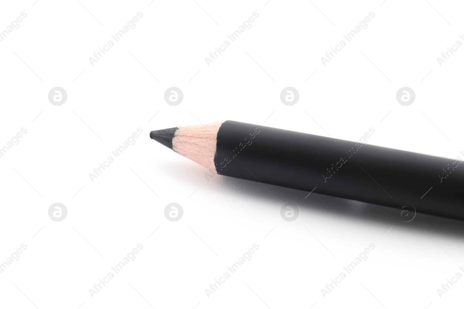 One black eyebrow pencil isolated on white Photo of One black eyebrow pencil isolated on white