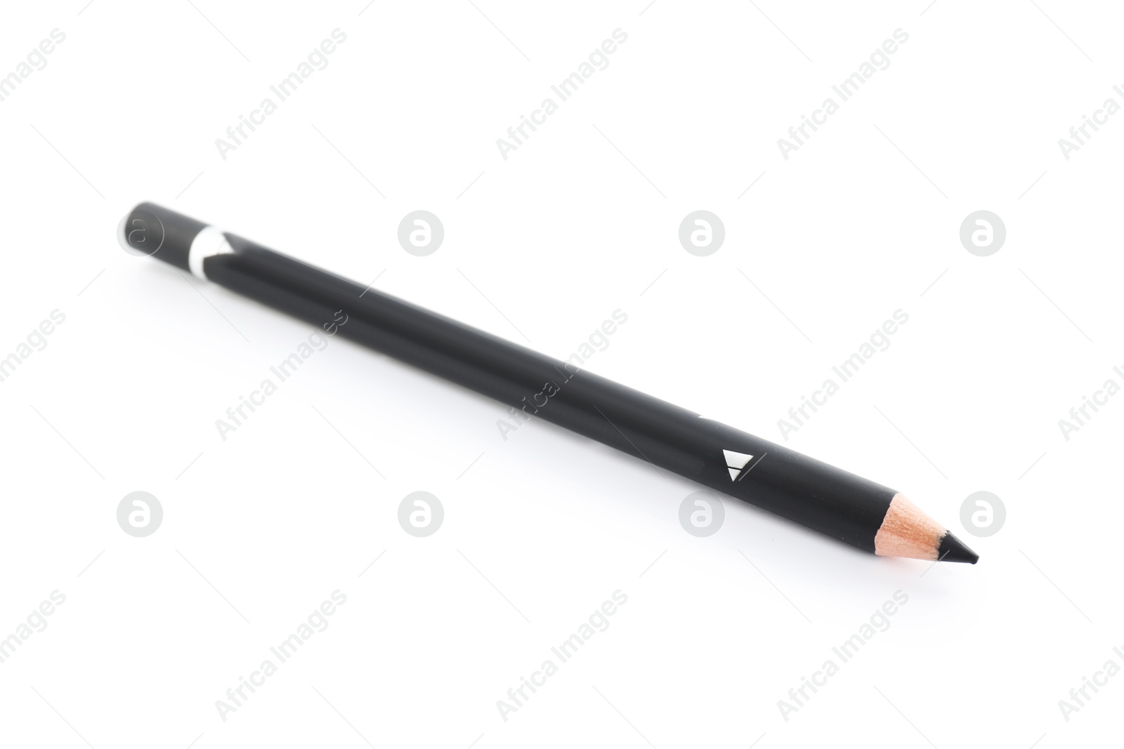 One black eyebrow pencil isolated on white Photo of One black eyebrow pencil isolated on white