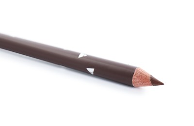 Photo of One brown eyebrow pencil isolated on white