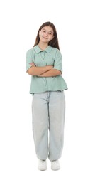 Photo of Portrait of teenage girl on white background