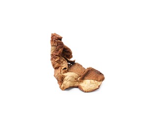 Photo of Piece of dried porcini mushroom isolated on white