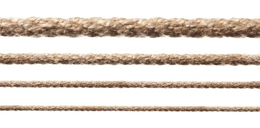 Image of Ropes of different thickness isolated on white, set