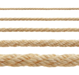 Image of Ropes of different thickness isolated on white, set