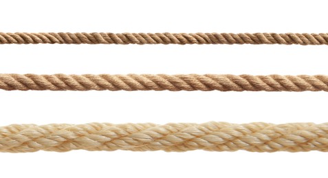 Image of Ropes of different thickness isolated on white, set