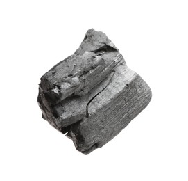 Photo of Piece of black coal isolated on white