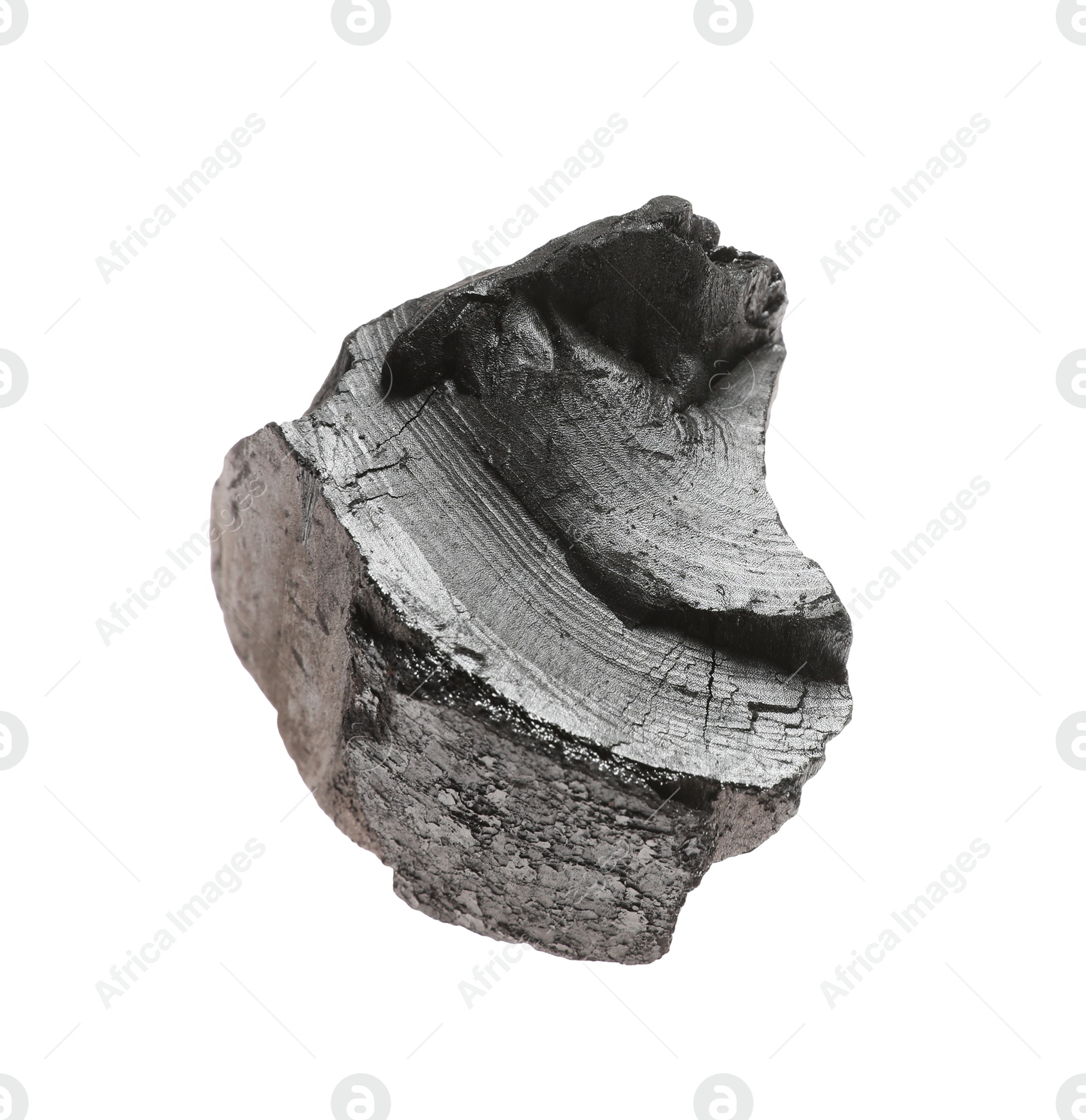 Piece of black coal isolated on white Photo of Piece of black coal isolated on white