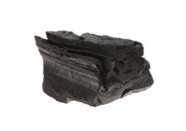 Photo of Piece of black coal isolated on white