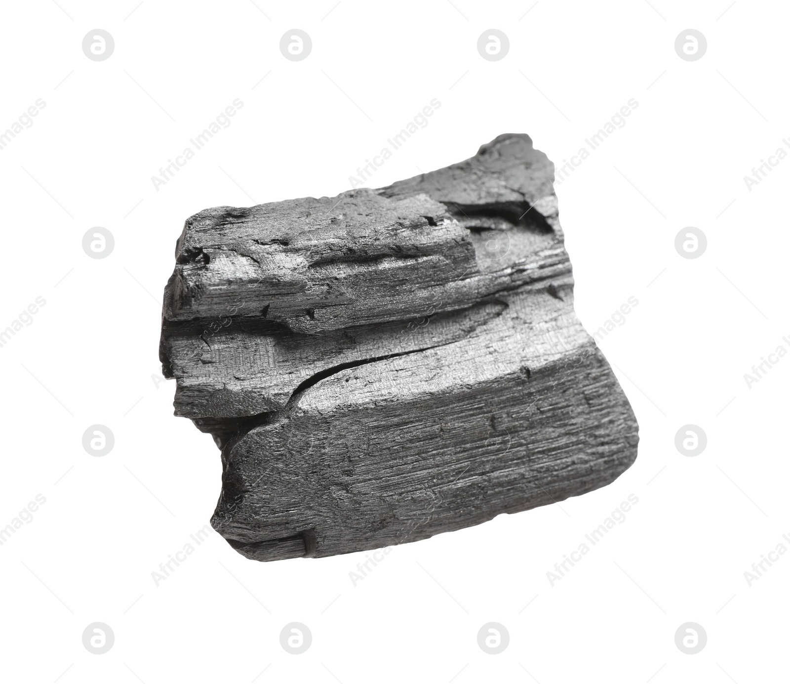 Piece of black coal isolated on white Photo of Piece of black coal isolated on white