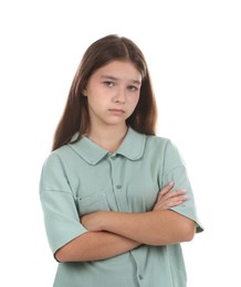 Photo of Portrait of teenage girl on white background