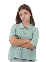 Photo of Portrait of teenage girl on white background