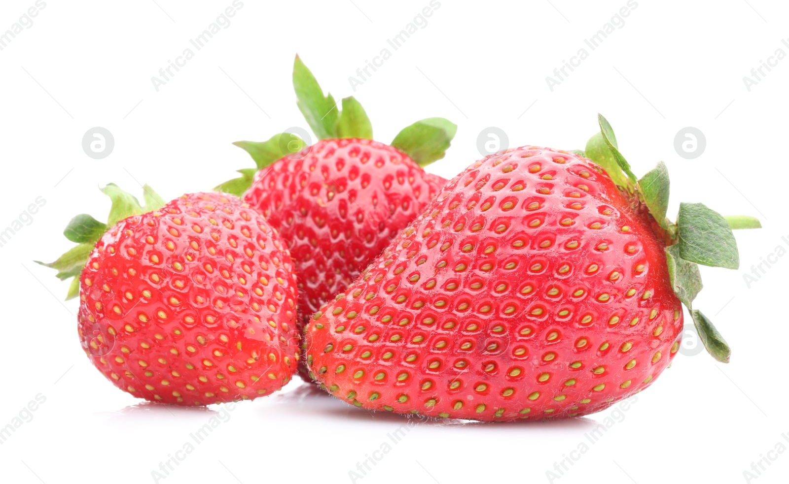 Fresh strawberries isolated on white. Seasonal berries Photo of Fresh strawberries isolated on white. Seasonal berries
