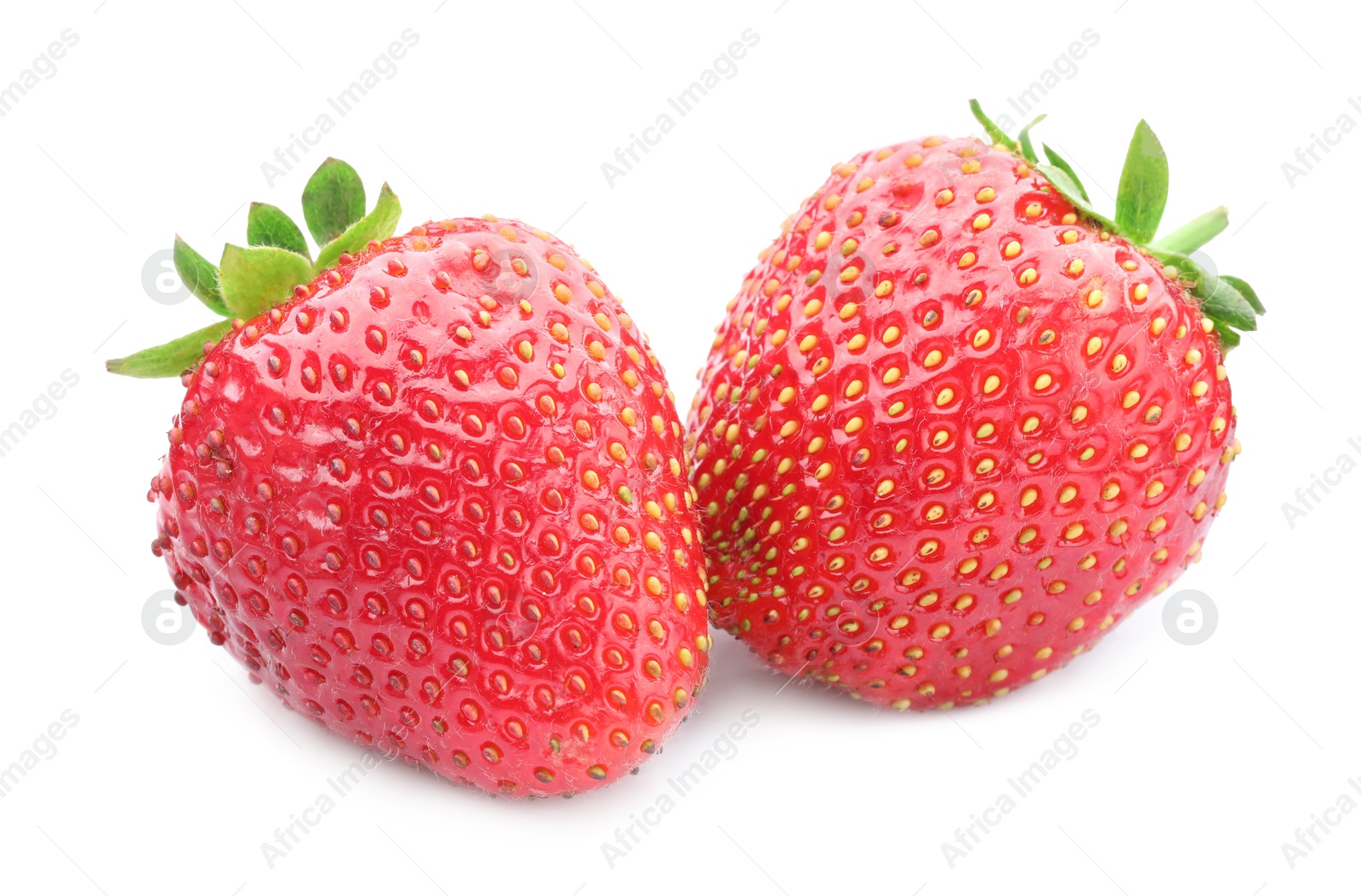 Fresh strawberries isolated on white. Seasonal berries Photo of Fresh strawberries isolated on white. Seasonal berries