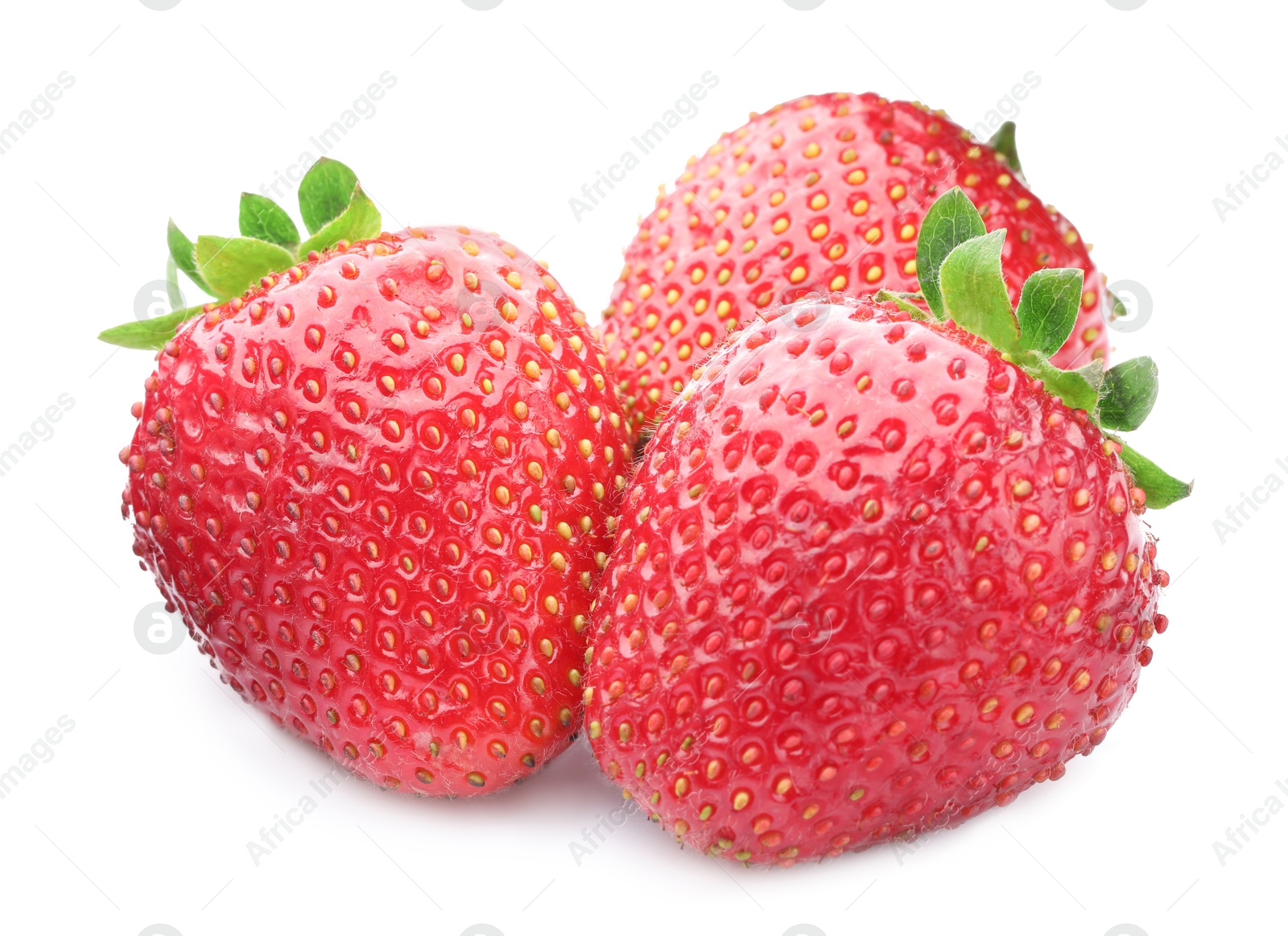 Fresh strawberries isolated on white. Seasonal berries Photo of Fresh strawberries isolated on white. Seasonal berries