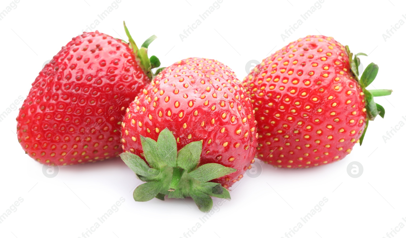 Fresh strawberries isolated on white. Seasonal berries Photo of Fresh strawberries isolated on white. Seasonal berries