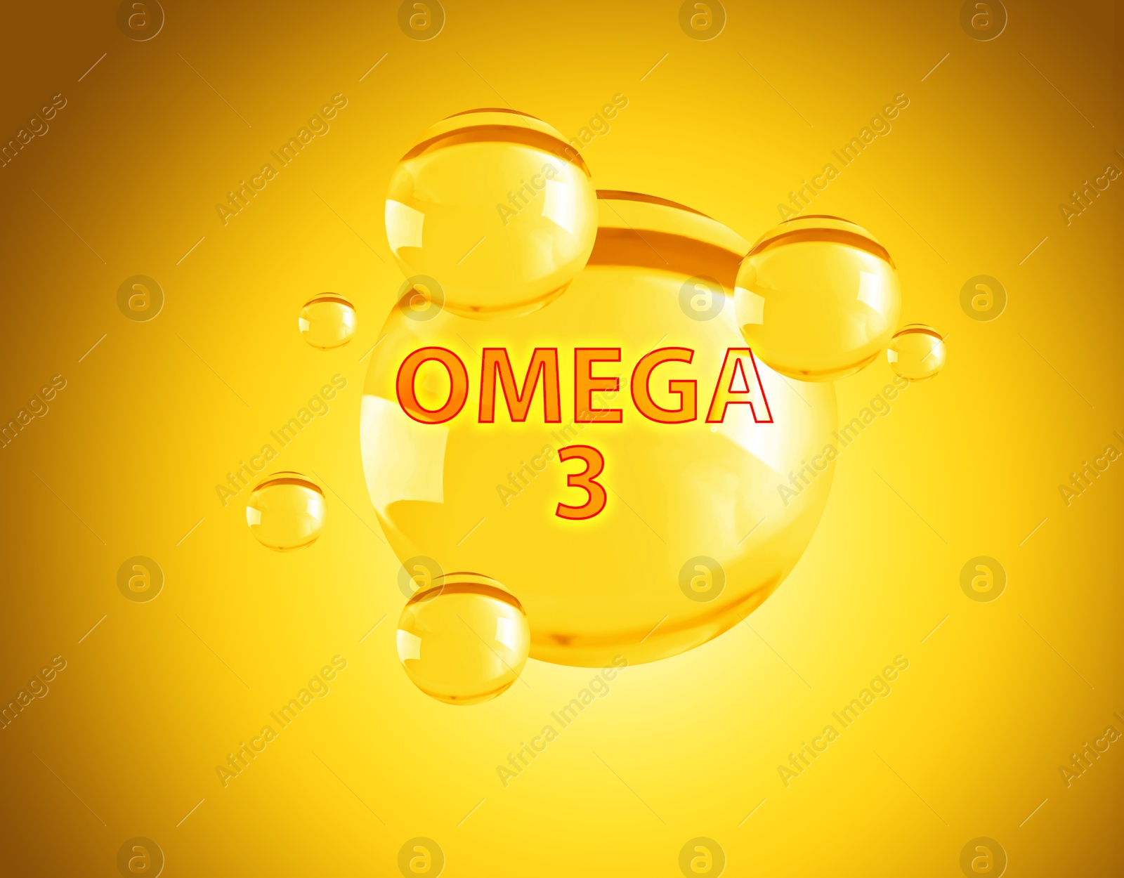 Image of Drops of Omega-3 on yellow gradient background