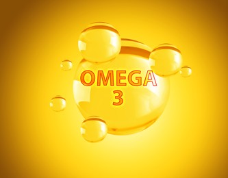 Image of Drops of Omega-3 on yellow gradient background