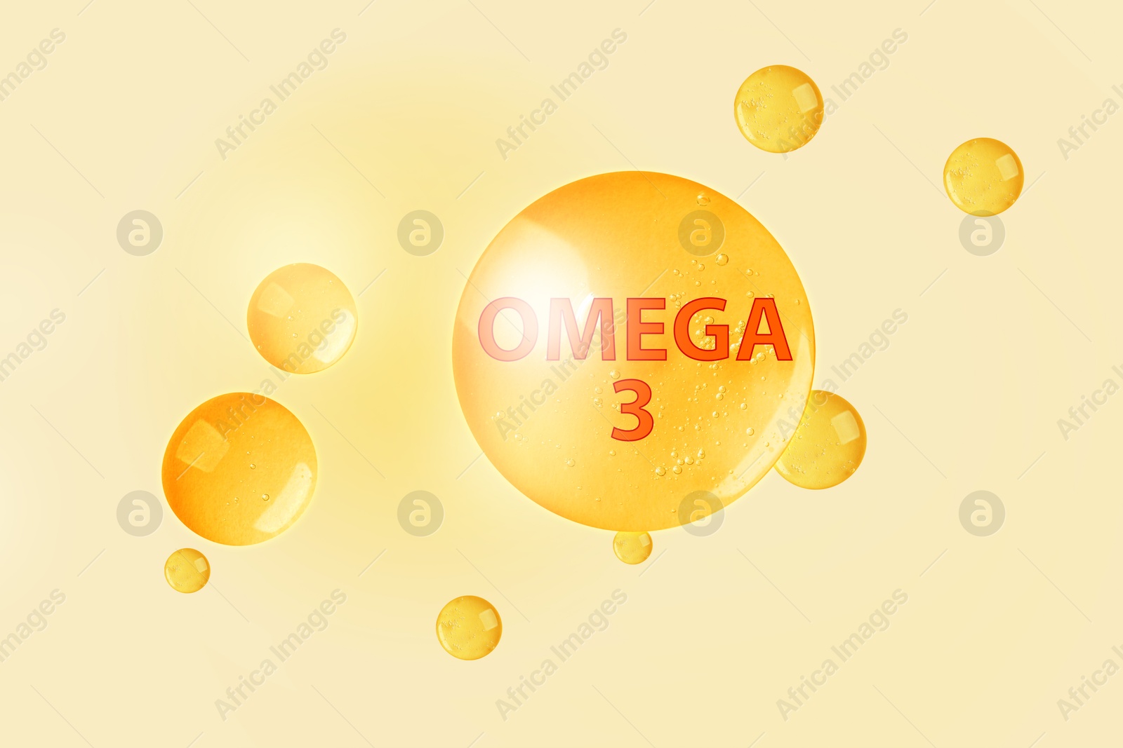 Drops of Omega-3 on color gradient background Image of Drops of Omega-3 on color gradient background