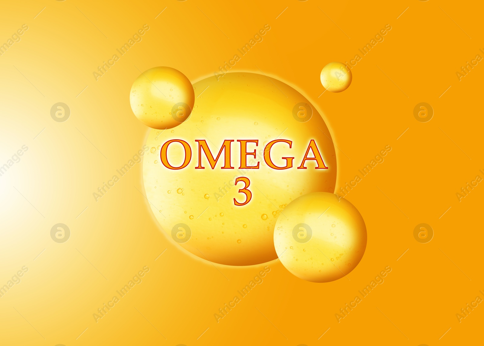 Drops of Omega-3 on yellow gradient background Image of Drops of Omega-3 on yellow gradient background