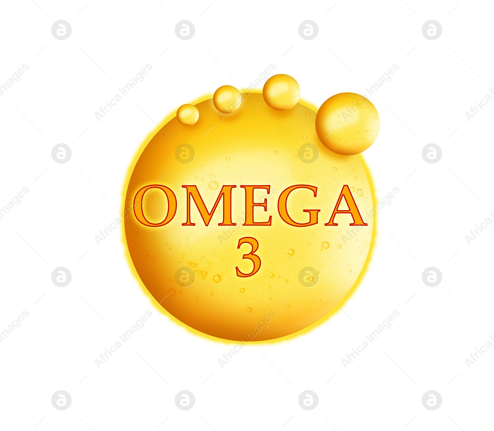 Yellow drops of Omega-3 on white background Image of Yellow drops of Omega-3 on white background