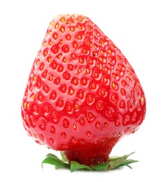 Photo of One fresh ripe strawberry isolated on white