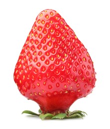 Photo of One fresh ripe strawberry isolated on white