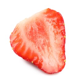 Photo of Half of juicy strawberry isolated on white