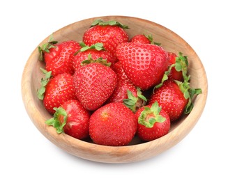 Photo of Fresh strawberries in bowl isolated on white
