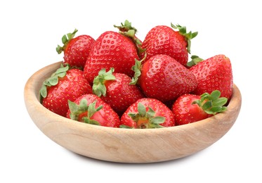 Photo of Fresh strawberries in bowl isolated on white