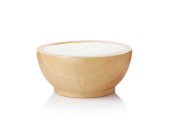 Photo of Delicious yogurt in bowl isolated on white