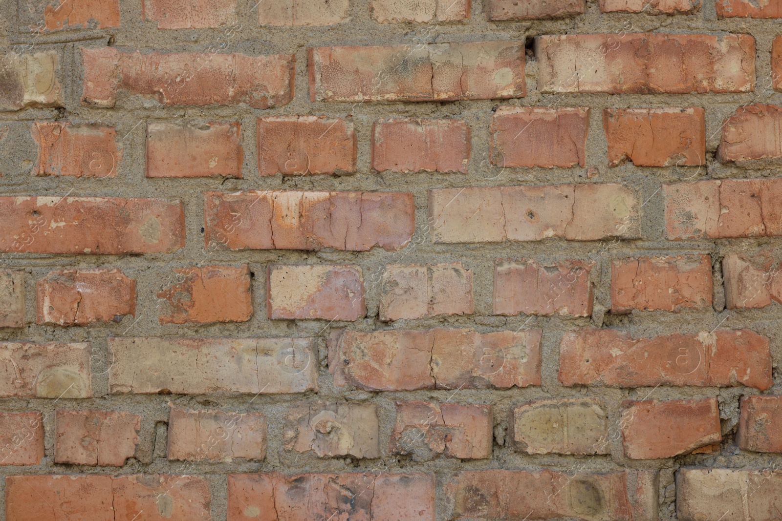 Texture of old red brick wall as background, closeup Photo of Texture of old red brick wall as background, closeup