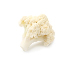 Photo of One fresh cauliflower floret isolated on white