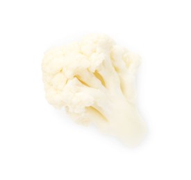 Photo of One fresh cauliflower floret isolated on white, top view