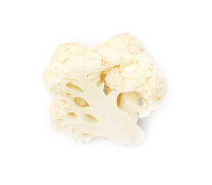 Photo of Piece of fresh cauliflower floret isolated on white, top view