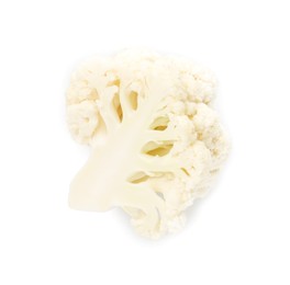 Photo of Piece of fresh cauliflower floret isolated on white, top view