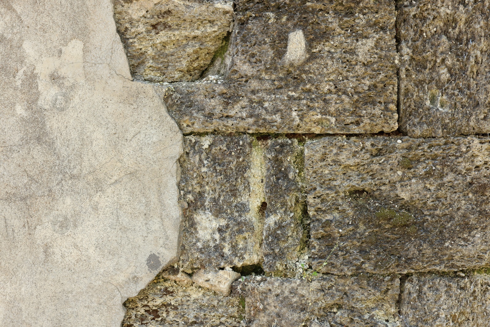 Photo of Texture of old brick wall as background, closeup