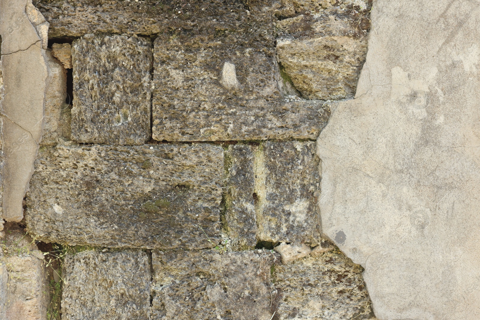 Photo of Texture of old brick wall as background, closeup