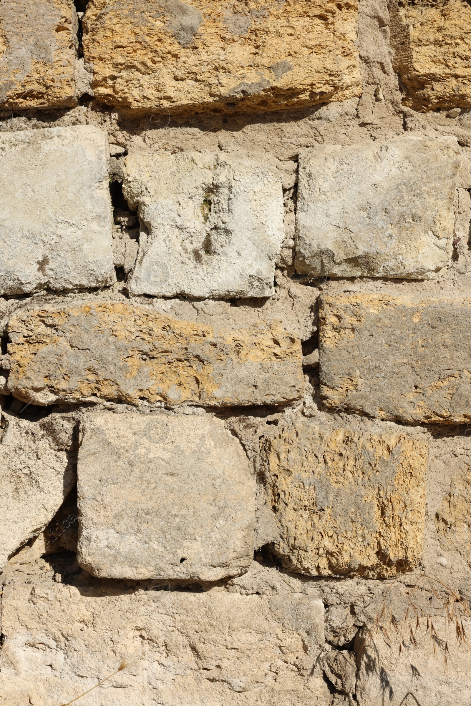 Photo of Texture of old brick wall as background, closeup