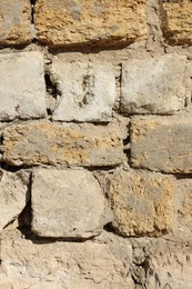 Photo of Texture of old brick wall as background, closeup