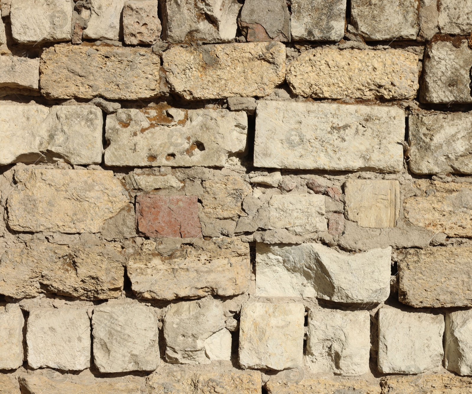 Photo of Texture of old brick wall as background, closeup