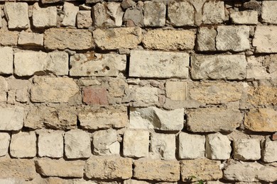 Photo of Texture of old brick wall as background, closeup