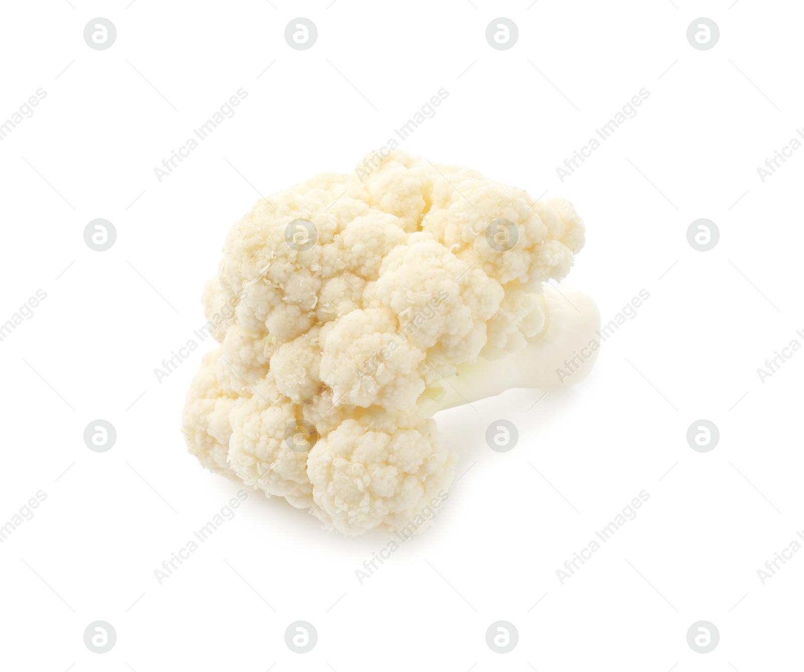 One fresh cauliflower floret isolated on white Photo of One fresh cauliflower floret isolated on white