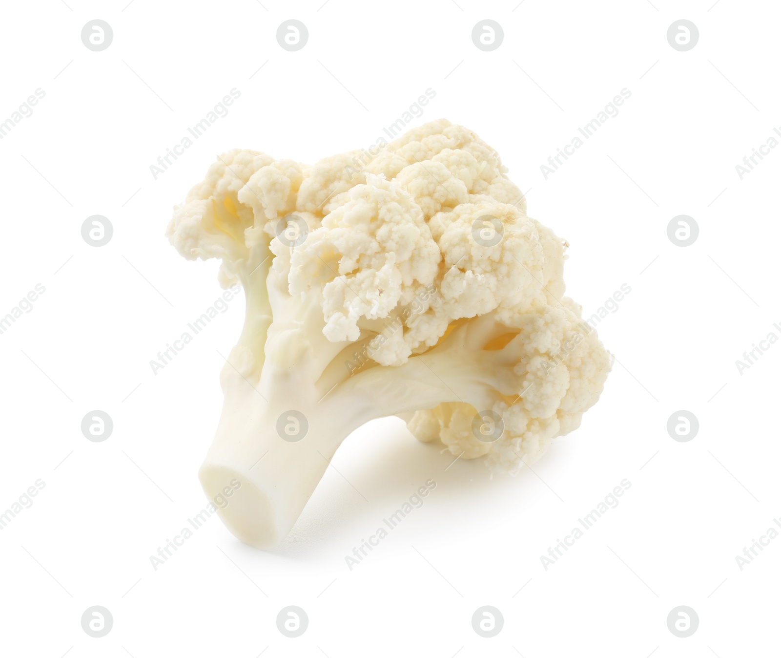 One fresh cauliflower floret isolated on white Photo of One fresh cauliflower floret isolated on white