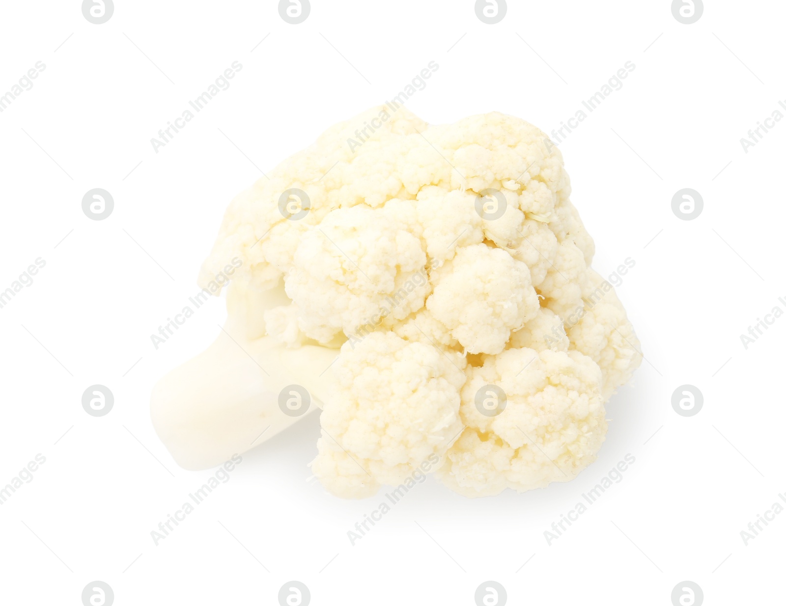 One fresh cauliflower floret isolated on white Photo of One fresh cauliflower floret isolated on white
