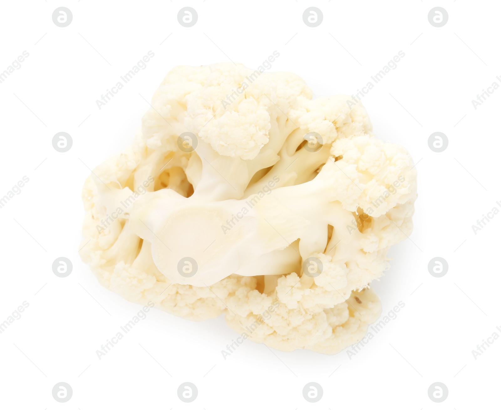 Photo of One fresh cauliflower floret isolated on white