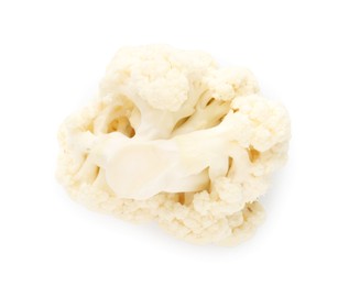 Photo of One fresh cauliflower floret isolated on white