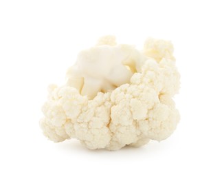 Photo of One fresh cauliflower floret isolated on white