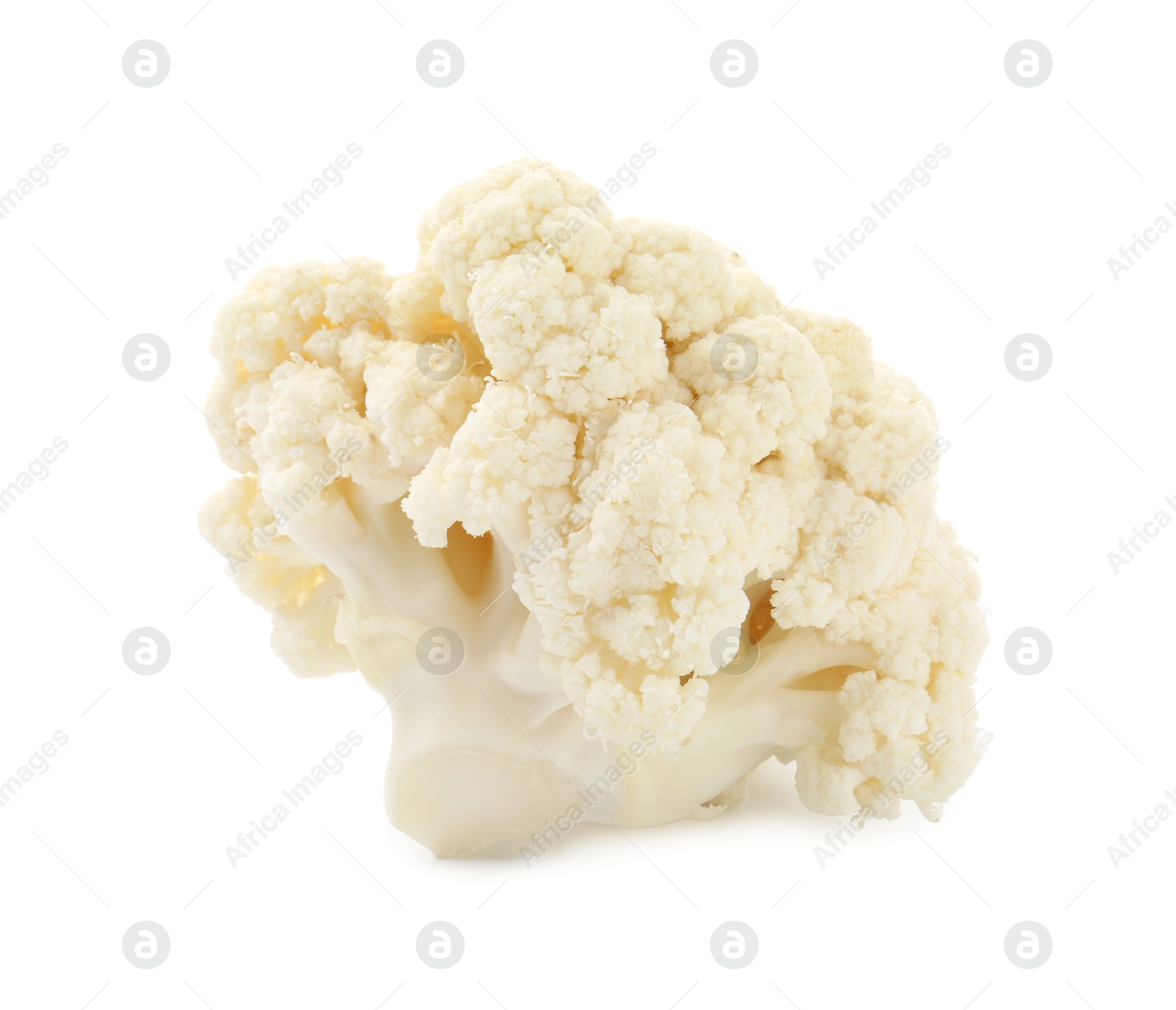 One fresh cauliflower floret isolated on white Photo of One fresh cauliflower floret isolated on white