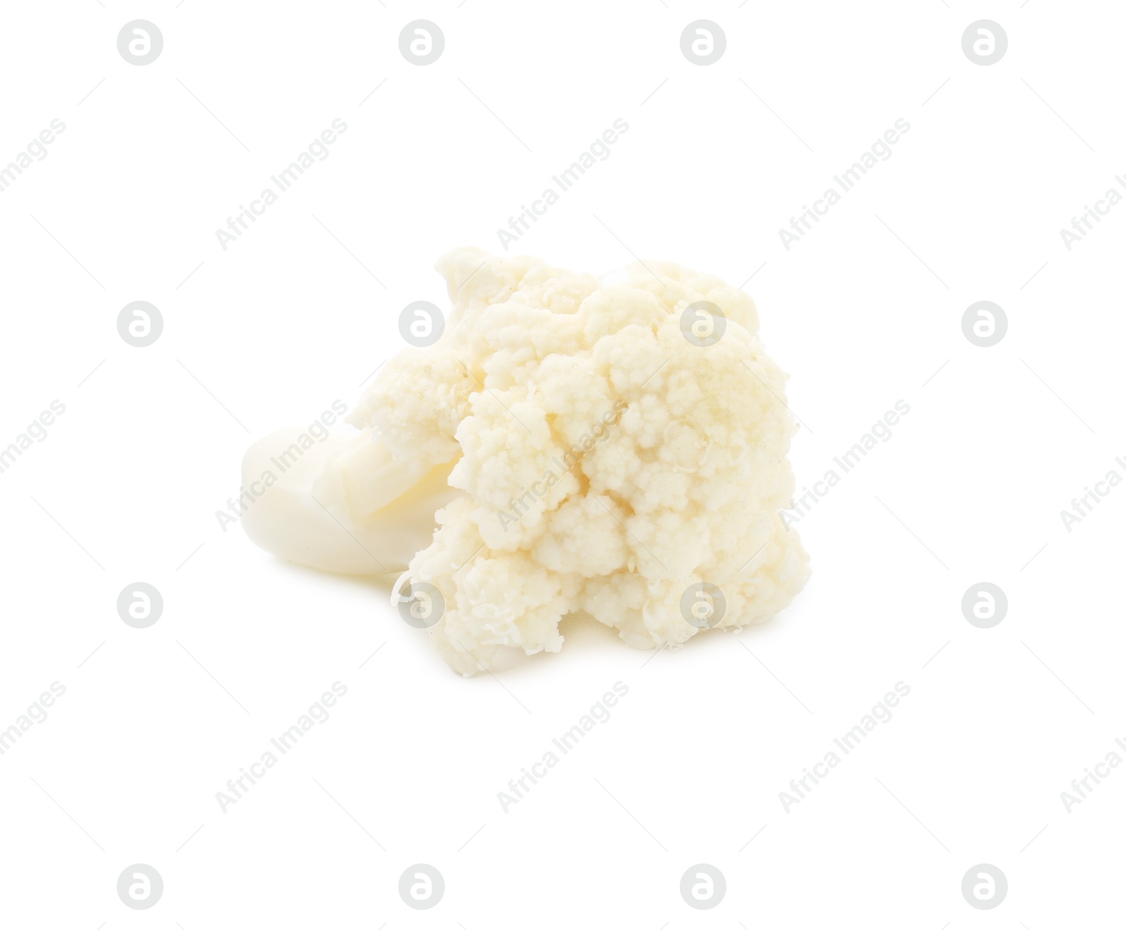 Photo of One fresh cauliflower floret isolated on white