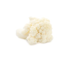Photo of One fresh cauliflower floret isolated on white